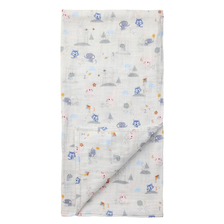 Couverture Mousseline Bambou - Mini Mathématiciens-Loulou Lollipop-LLP-SWMML-CLÉMENT