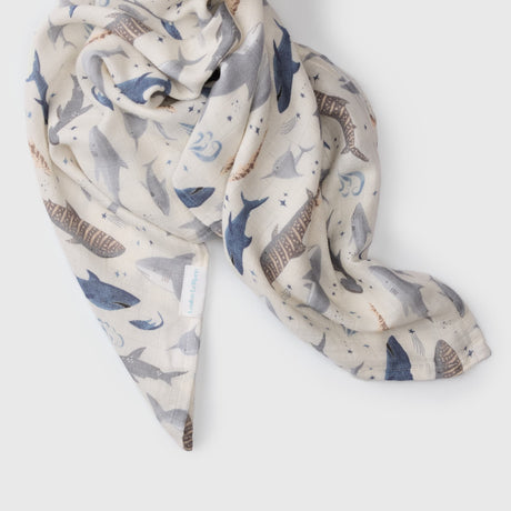 Couverture Mousseline Bambou - Requin-Loulou Lollipop-LLP-SWSHK-CLÉMENT