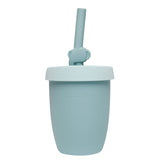 Gobelet en Silicone avec Couvercle et Paille - Éléphant-Loulou Lollipop-LLP-TCUP-003-BLU-CLÉMENT