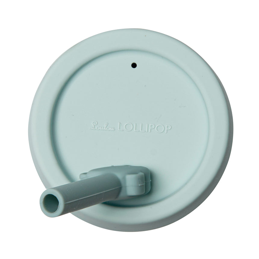 Gobelet en Silicone avec Couvercle et Paille - Éléphant-Loulou Lollipop-LLP-TCUP-003-BLU-CLÉMENT
