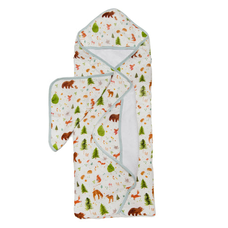 Ensemble Serviette à Capuchon - Amis de la Forêt-Loulou Lollipop-LLP-TWFORFDS-CLÉMENT