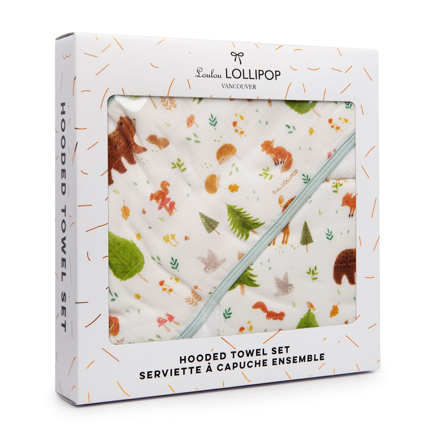 Ensemble Serviette à Capuchon - Amis de la Forêt-Loulou Lollipop-LLP-TWFORFDS-CLÉMENT