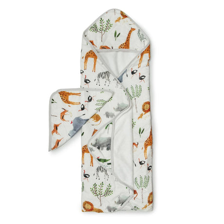 Ensemble Serviette à Capuchon - Safari Jungle-Loulou Lollipop-LLP-TWSAFARI-CLÉMENT