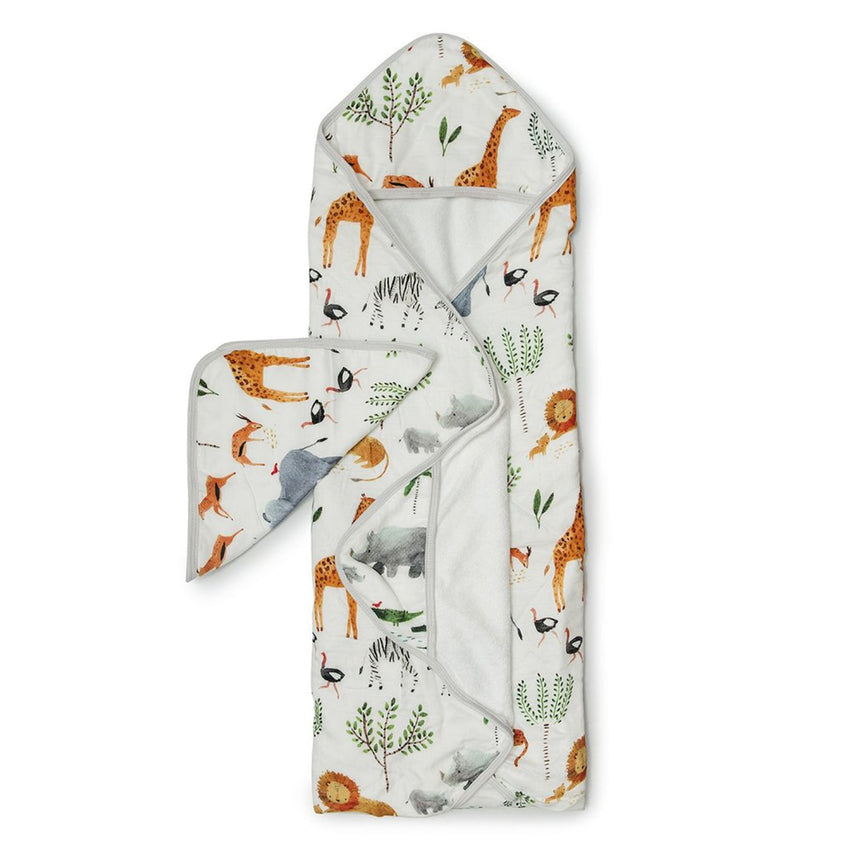 Ensemble Serviette à Capuchon - Safari Jungle-Loulou Lollipop-LLP-TWSAFARI-CLÉMENT