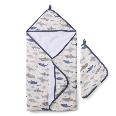 Ensemble Serviette à Capuchon - Requin-Loulou Lollipop-LLP-TWSHK-CLÉMENT
