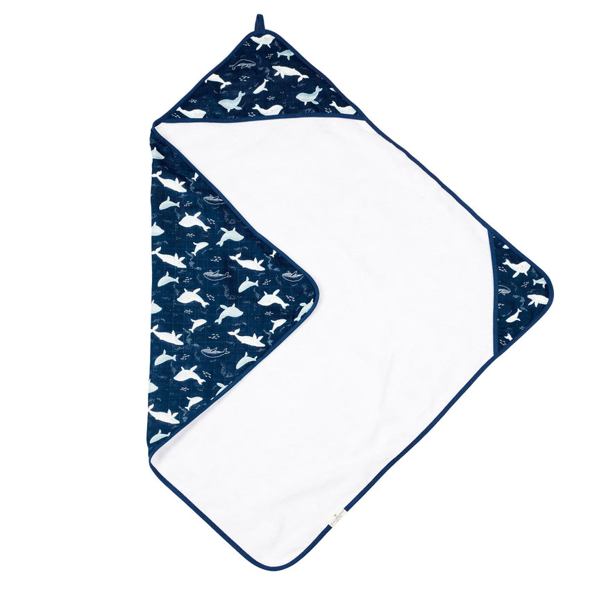 Ensemble Serviette à Capuchon - Baleines-Loulou Lollipop-LLP-TWWHL-CLÉMENT