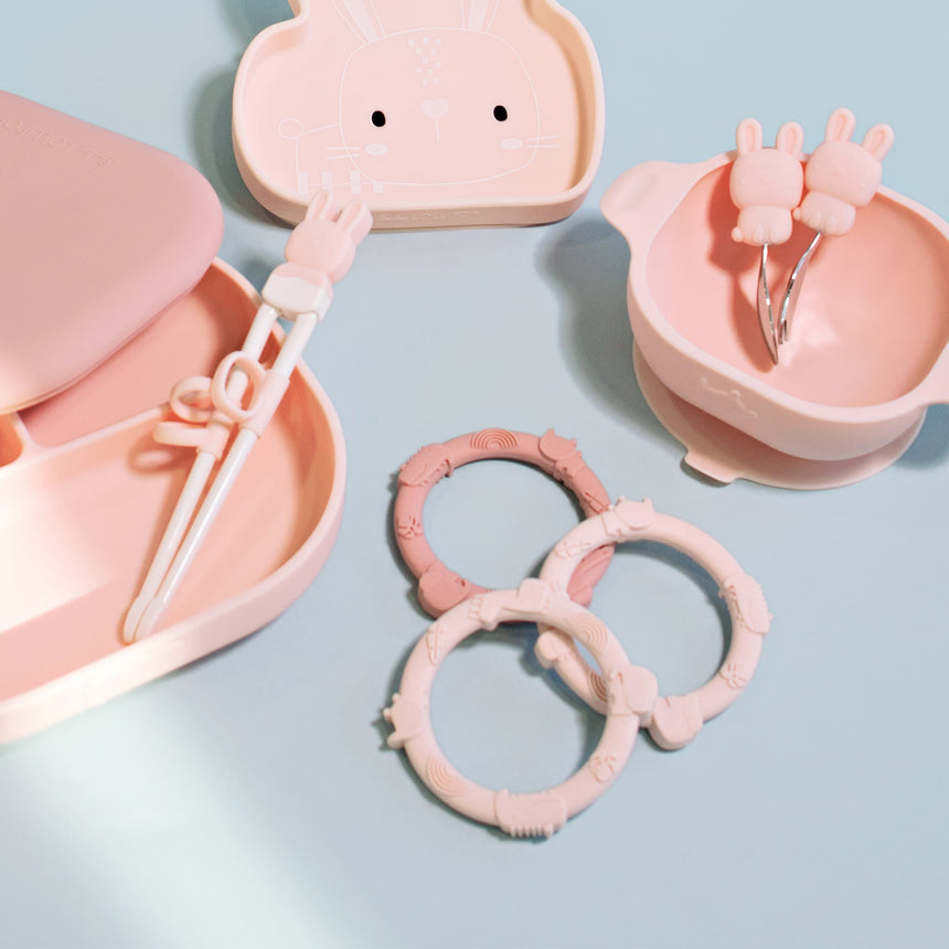 Ensemble Anneau DentitionRose-Loulou Lollipop-LLP-WRGSTSPK-CLÉMENT