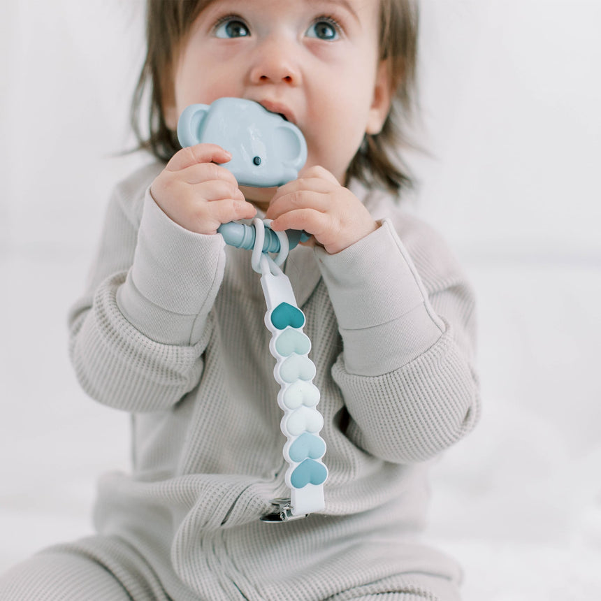 Jouet de Dentition en Silicone - Éléphant-Loulou Lollipop-LLP-WTR-003-BLU-CLÉMENT
