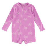 Maillot UV Manches Longues Texturé Palmiers 3-24mois-Look-Mauve-3-6 m-LOK-1261079C-CLÉMENT