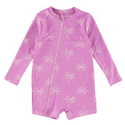 Maillot UV Manches Longues Texturé Palmiers 3-24mois-Look-Mauve-3-6 m-LOK-1261079C-CLÉMENT
