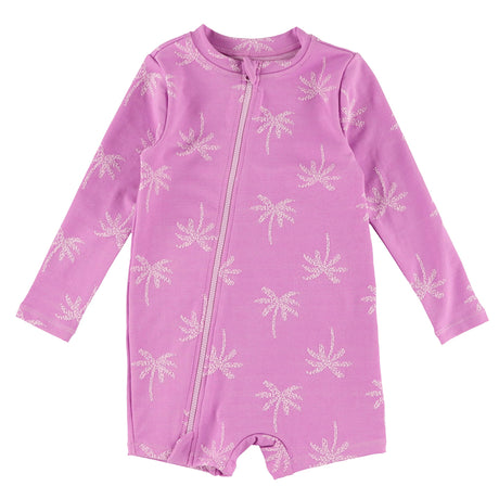Maillot UV Manches Longues Texturé Palmiers 3-24mois-Look-Mauve-3-6 m-LOK-1261079C-CLÉMENT