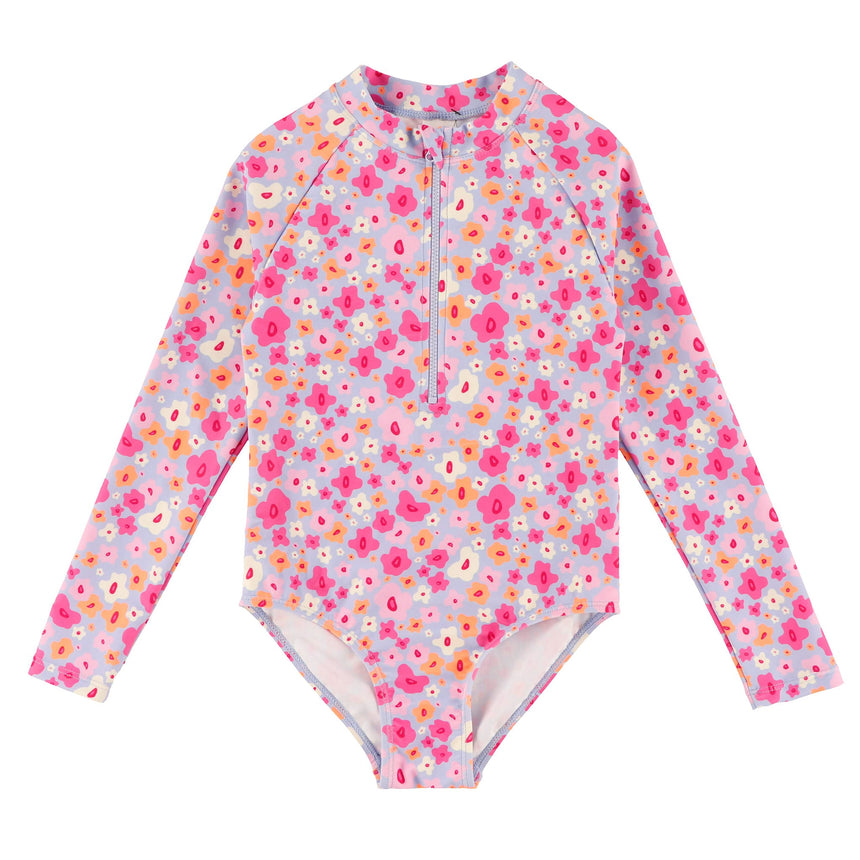 Maillot UV Manches Longues Fleurs 2-14ans-Look-Lilas-2-LOK-1262050C-CLÉMENT