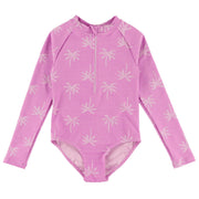 Maillot UV Manches Longues Texturé Palmiers 2-14ans-Look-Mauve-2-LOK-1262078C-CLÉMENT