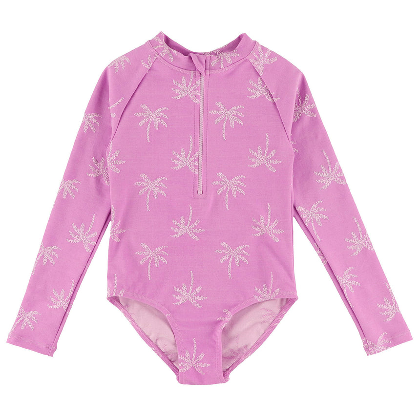 Maillot UV Manches Longues Texturé Palmiers 2-14ans-Look-Mauve-2-LOK-1262078C-CLÉMENT