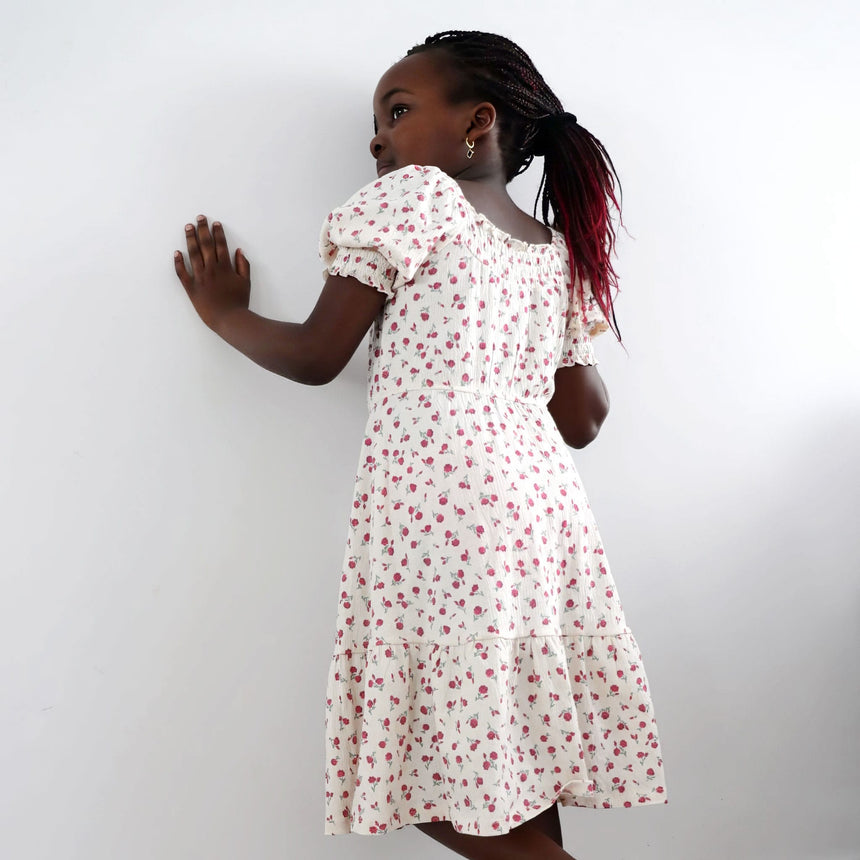 Robe Fleurs Cerises 7-14ans-Look-LOK-1263503C-CLÉMENT