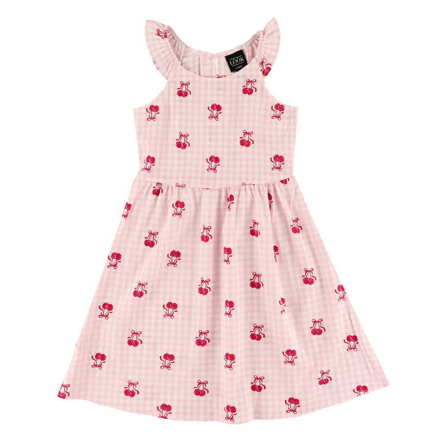Robe Vichy Cerises 7-14ans-Look-Rose-S-LOK-1263509C-CLÉMENT