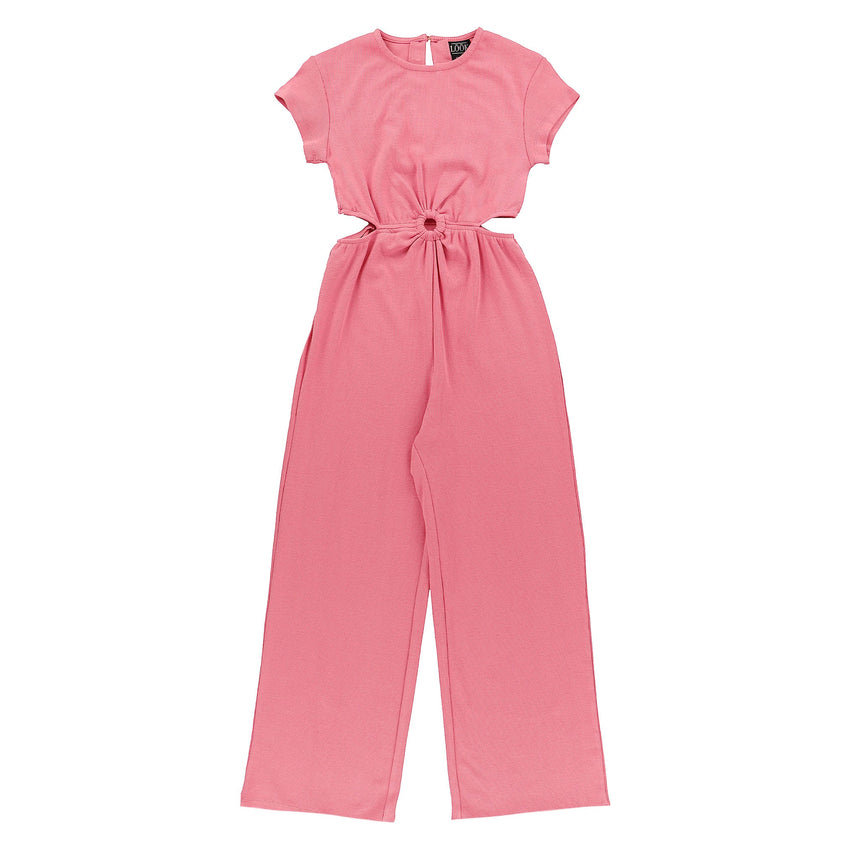 Combinaison Côtelée Cerises 7-14ans-Look-Rose-S-LOK-1263514C-ROS-CLÉMENT