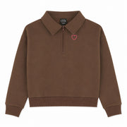 Polo Ouaté Zip Blush & Boucle 7-14ans-Look-Brun-S-LOK-2263477C-CLÉMENT