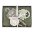 Ensemble Cadeau - Motif Fleurs Vertes Mousseline Verte-Loliko-LOL-EC1186-CLÉMENT