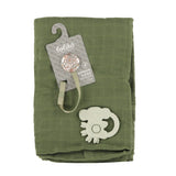 Ensemble Cadeau - Motif Fleurs Vertes Mousseline Verte-Loliko-LOL-EC1186-CLÉMENT