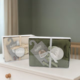 Ensemble Cadeau - Motif Fleurs Vertes Mousseline Verte-Loliko-LOL-EC1186-CLÉMENT