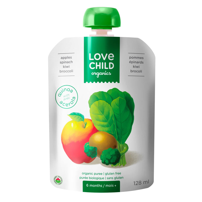 Purée Bio - Superblends - Pommes, Épinards, Kiwi et Brocoli (À partir de 6 mois )-Love Child Organics-LOV-LOVPU021-CLÉMENT