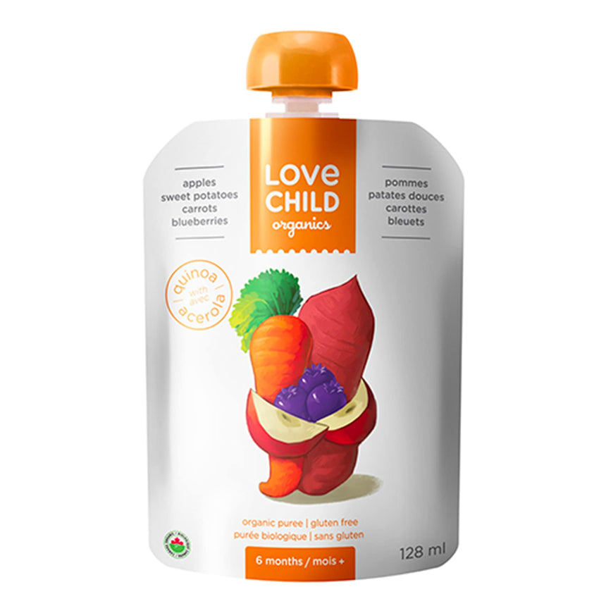 Purée Bio - Superblends - Pommes, Patates Douces, Carottes et Bleuets (À partir de 6 mois )-Love Child Organics-LOV-LOVPU031-CLÉMENT