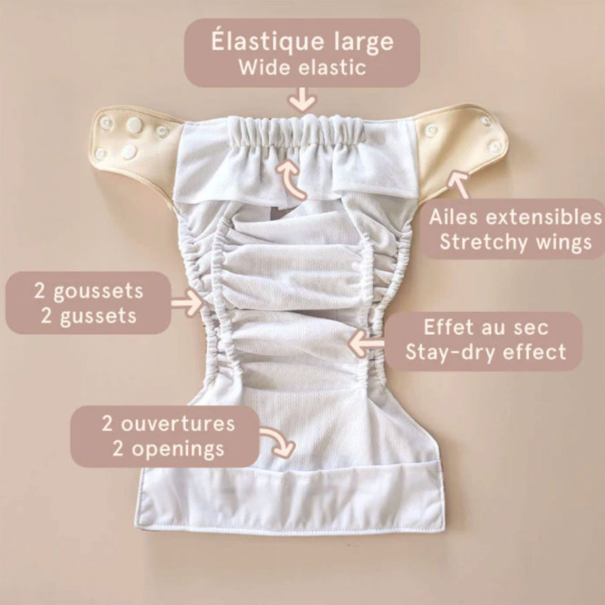 Couche Lavable Évolution 10-35lb - Éléphants-La Petite Ourse-LP3-C-NS-ELEPHA-CLÉMENT