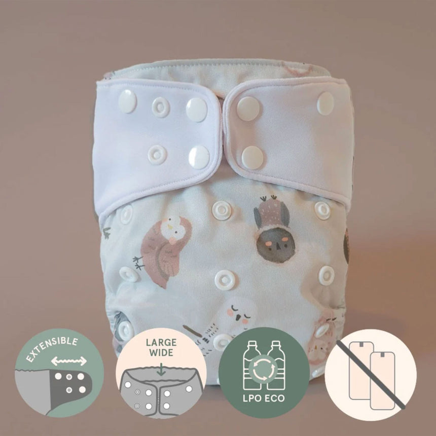 Couche Lavable Évolution 10-35lb - Hiboux-La Petite Ourse-LP3-C-NS-HIBOUX-CLÉMENT