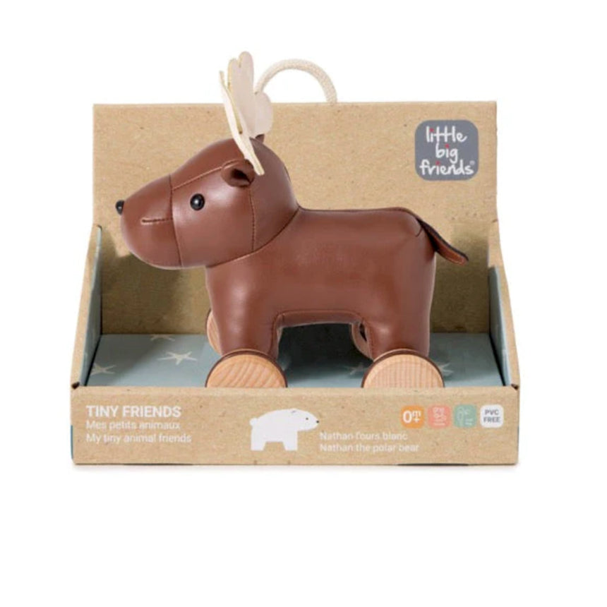 Jouet à Tirer - Bruce L'Orignal-Little Big Friends-LTB-304430-CLÉMENT