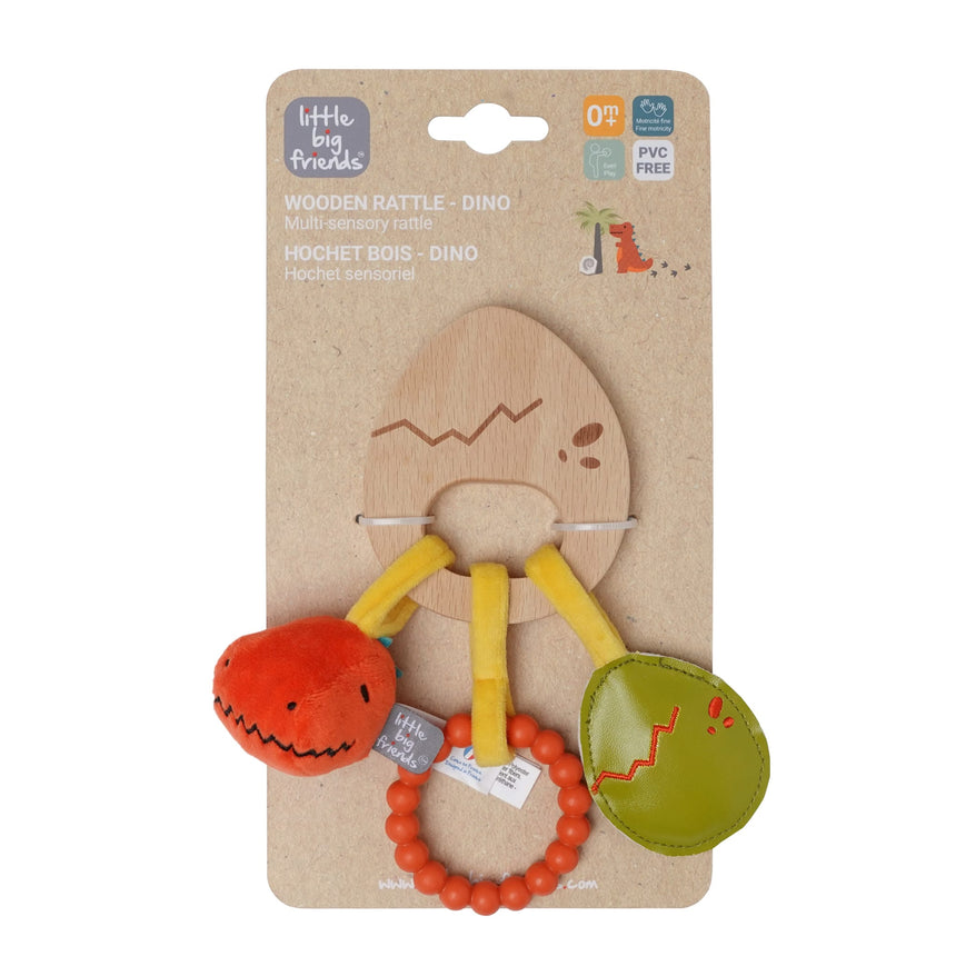 Hochet En Bois - Dino-Little Big Friends-LTB-304850-CLÉMENT