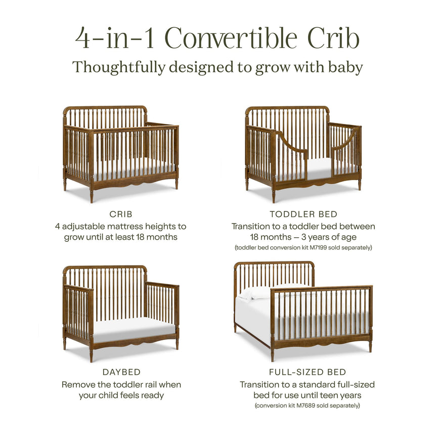 Couchette Convertible Liberty 4-en-1 - Noyer Naturel-Namesake-MDB-M7141NL-CLÉMENT