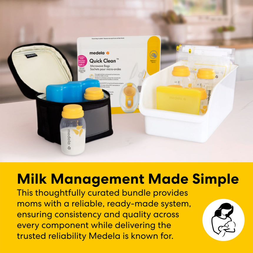 Ensemble tout-en-un de Conservation Lait Maternel avec bouteilles 150ml et 250ml-Medela-ME2-101047365-CLÉMENT
