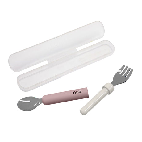 Ustensiles pour Lunch - Cuillère/Fourchette Rose-Melii-MEI-40190-CLÉMENT