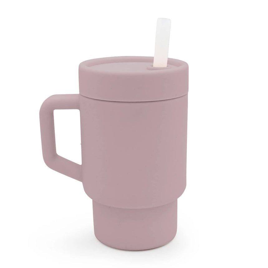 Tasse avec paille en silicone – Rose LUXE-Melii-MEI-40315-CLÉMENT