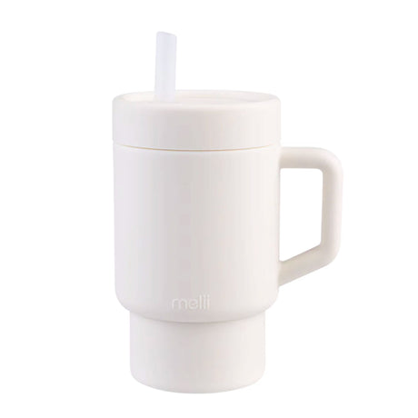 Tasse avec paille en silicone – Ivoire LUXE-Melii-MEI-40317-CLÉMENT