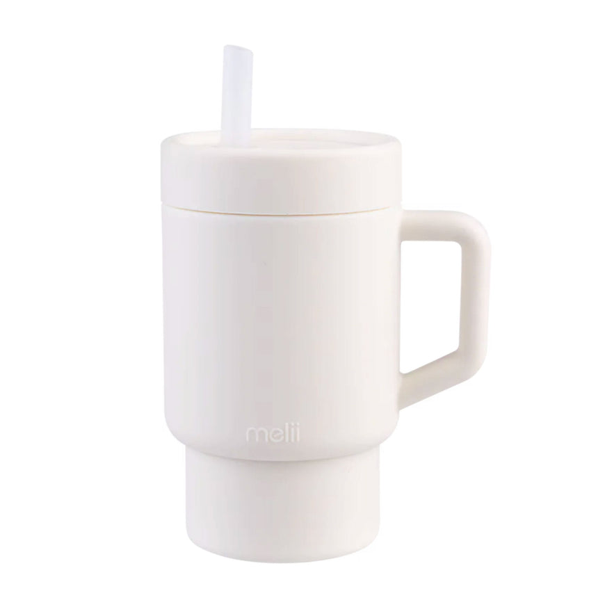 Tasse avec paille en silicone – Ivoire LUXE-Melii-MEI-40317-CLÉMENT
