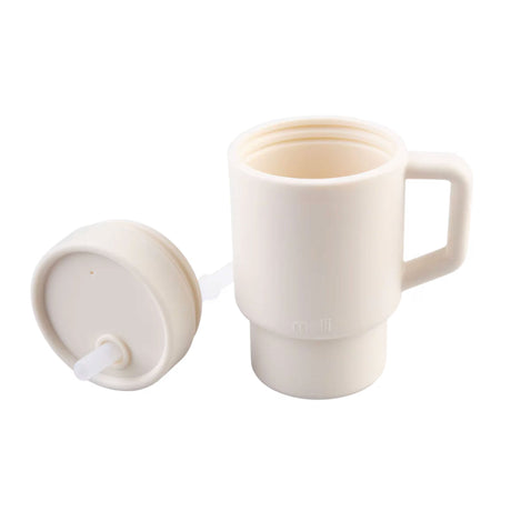 Tasse avec paille en silicone – Ivoire LUXE-Melii-MEI-40317-CLÉMENT