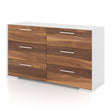 Commode 6 Tiroirs - Blanc Noyer-Meuble Meq-MEQ-6494BD-CLÉMENT