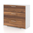 Commode 3 Tiroirs - Blanc Noyer-Meuble Meq-MEQ-6494C3-CLÉMENT