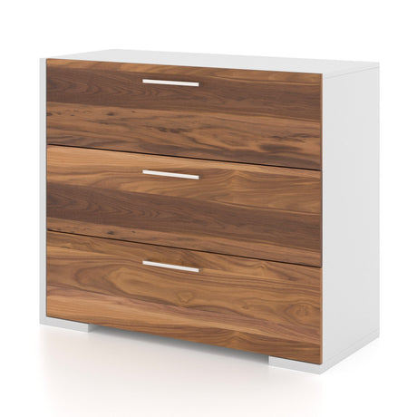 Commode 3 Tiroirs - Blanc Noyer-Meuble Meq-MEQ-6494C3-CLÉMENT