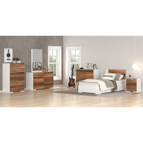 Commode 5 Tiroirs - Blanc Noyer-Meuble Meq-MEQ-6494C5-CLÉMENT