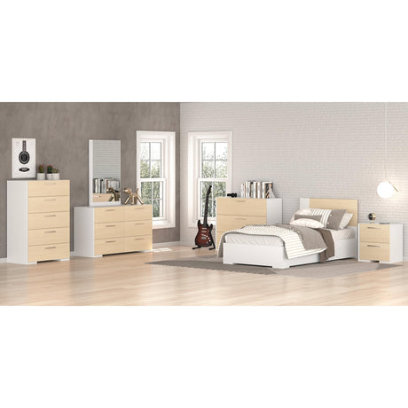 Lit Double - Blanc Naturel-Meuble Meq-MEQ-6498L5FPDP-CLÉMENT