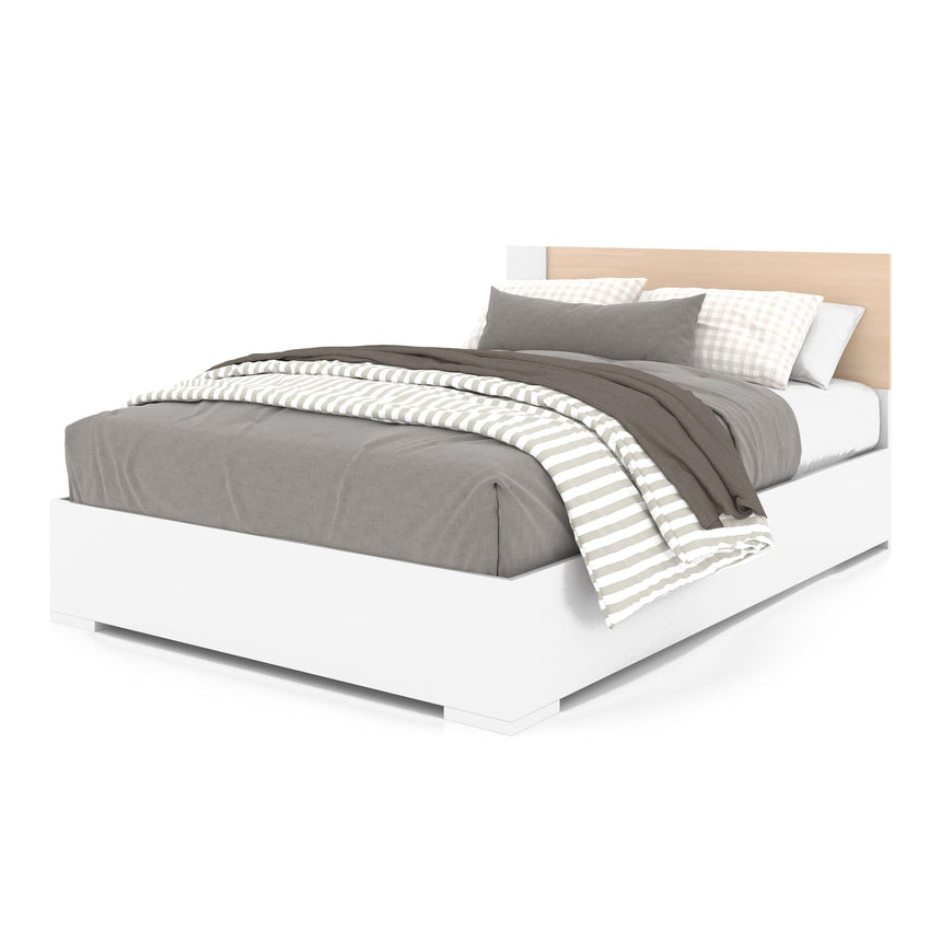 Lit Double - Blanc Naturel-Meuble Meq-MEQ-6498L5FPDP-CLÉMENT