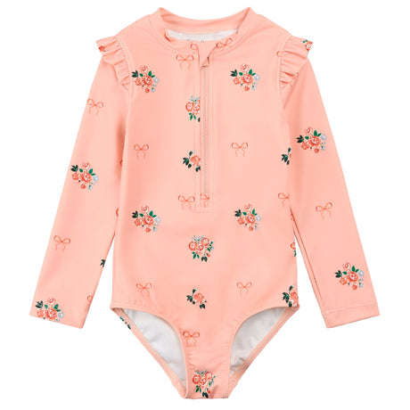 Maillot UV Manches Longues Fleurs 12-24mois-Miles-Pêche-12-18 m-MIL-26SMM14M08PB-CLÉMENT