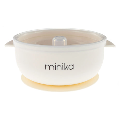 Bol en Silicone avec Couvercle-Minika-Ivoire-0-5 ans-MKA-BOLCOUVERCLE-CLÉMENT