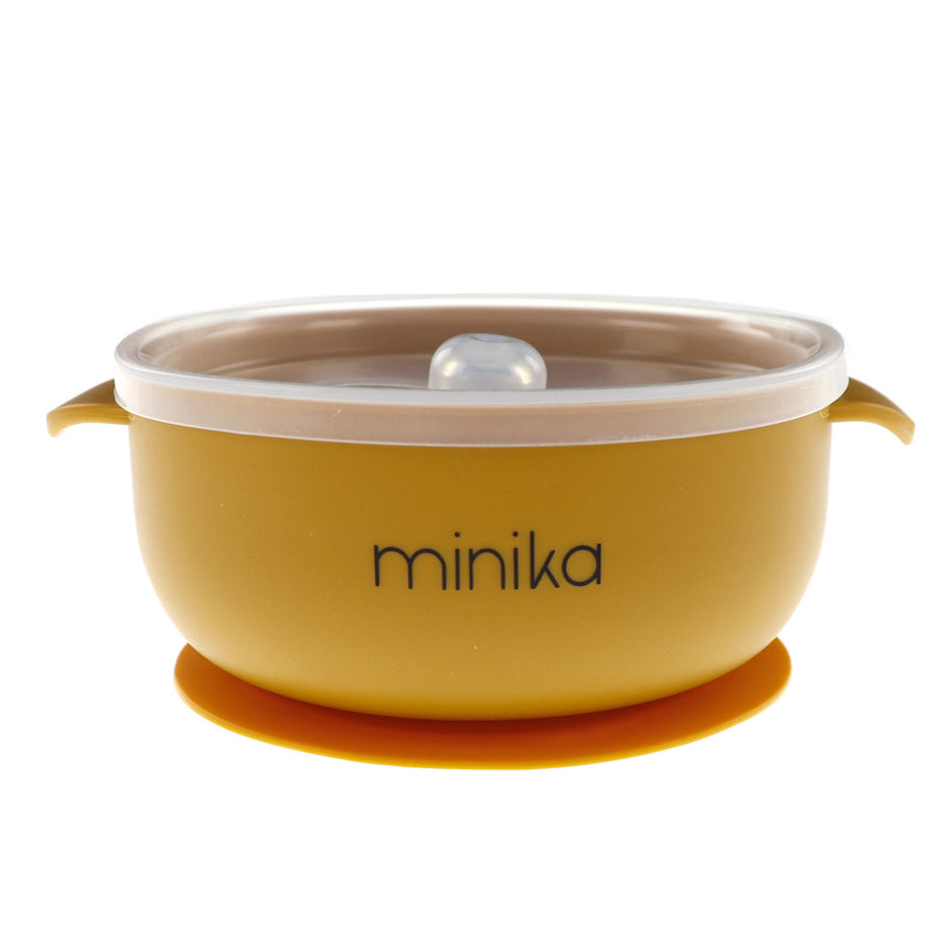 Bol en Silicone avec Couvercle-Minika-Ocre-0-5 ans-MKA-BOLCOUVERCLE-CLÉMENT