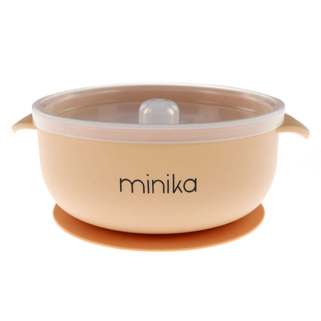 Bol en Silicone avec Couvercle-Minika-Pêche-0-5 ans-MKA-BOLCOUVERCLE-CLÉMENT