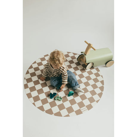 Tapis Catch All pour les repas et les jeux – Damier caramel-Milly Stone-MLS-CAM024-CLÉMENT