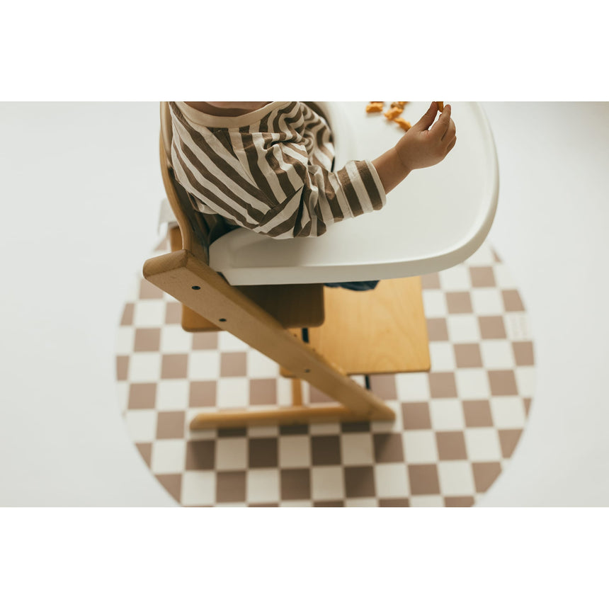 Tapis Catch All pour les repas et les jeux – Damier caramel-Milly Stone-MLS-CAM024-CLÉMENT